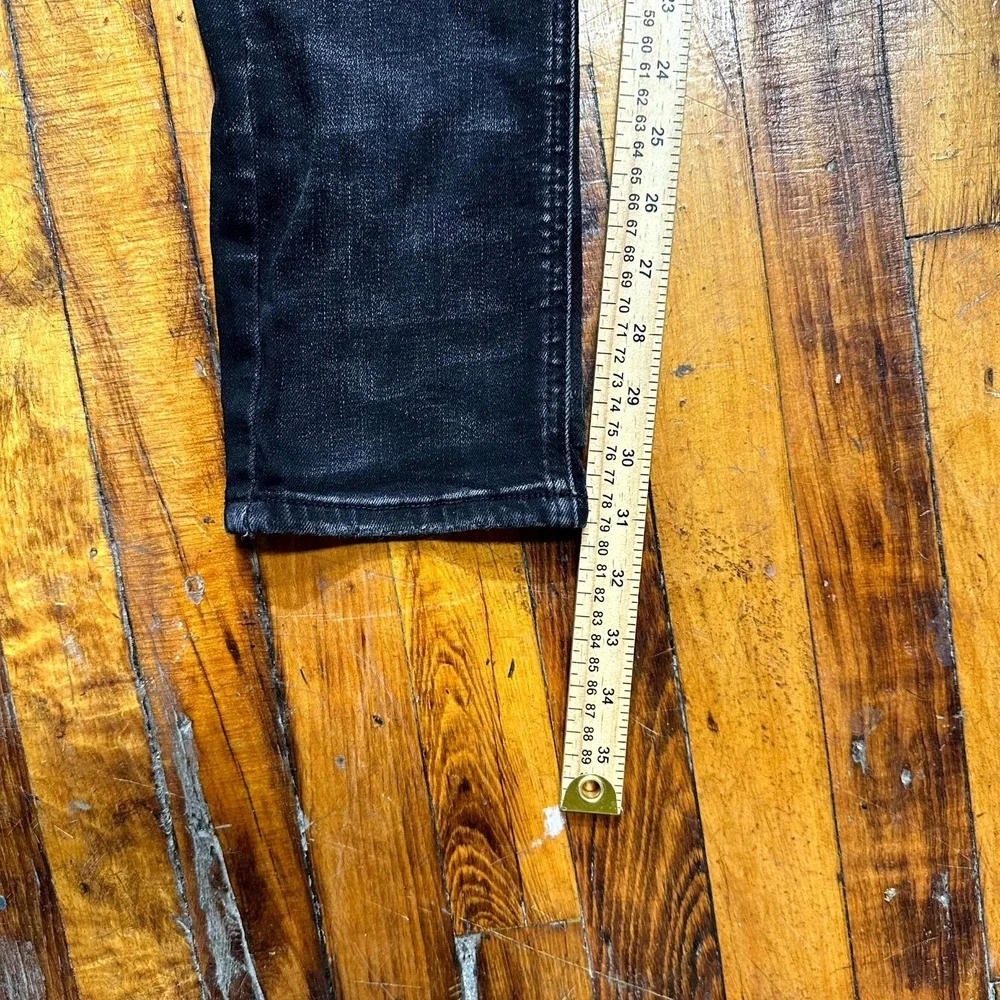 Platini Jeans Women's Size 30 Black Denim Skinny Leg Heavily Distressed‎ Ripped